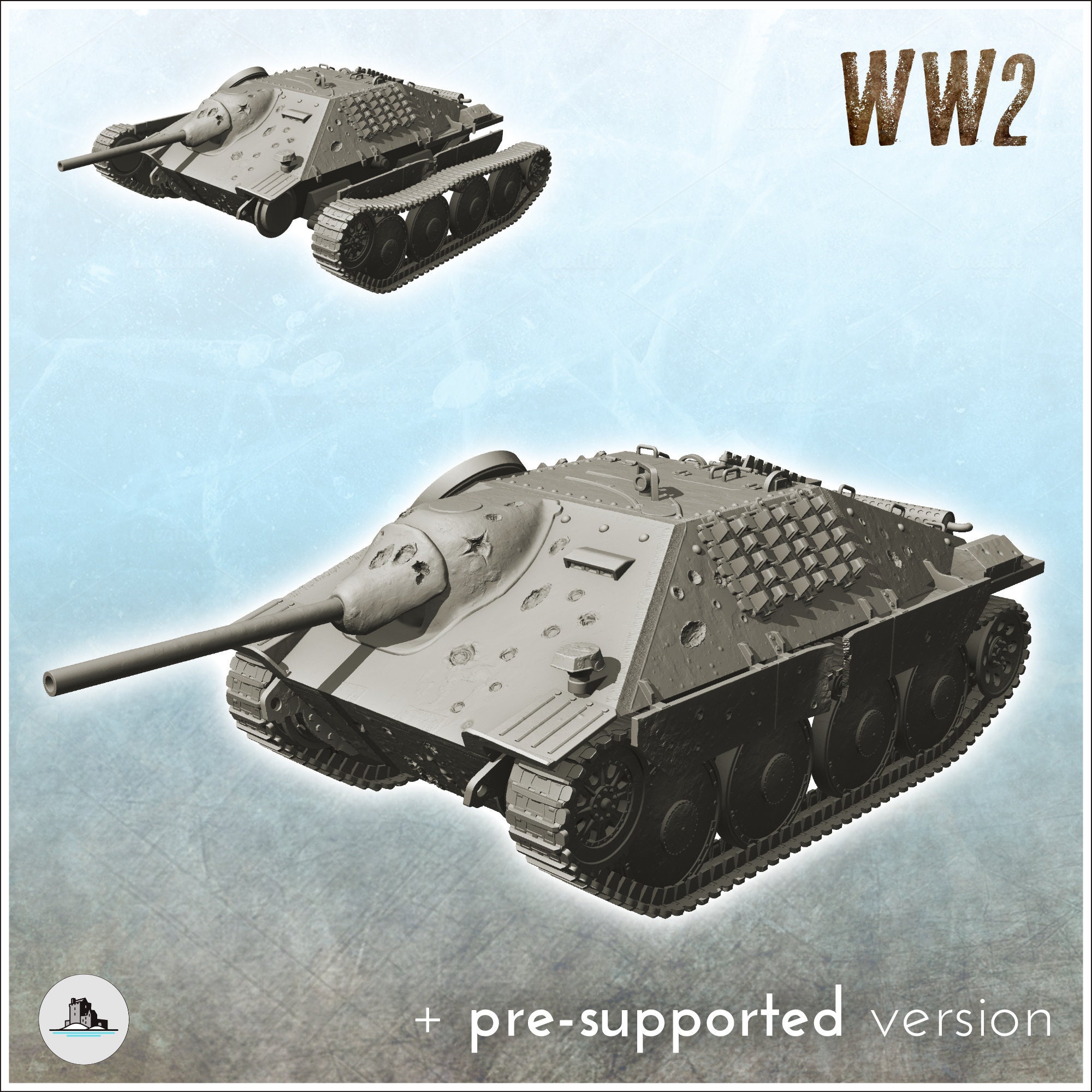 Jagdpanzer 38(t) Hetzer - STL Impresión 3D Segunda Guerra Mundial Segundo  tanque alemán Alemania Konlfikt 47 - Etsy México, image size:2000x2000