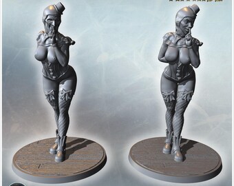 Seductive female figures with corset, stockings, exaggerated pose, and distinct clown-like features (43) (NSFW) - STL 3D Printing Medieval F