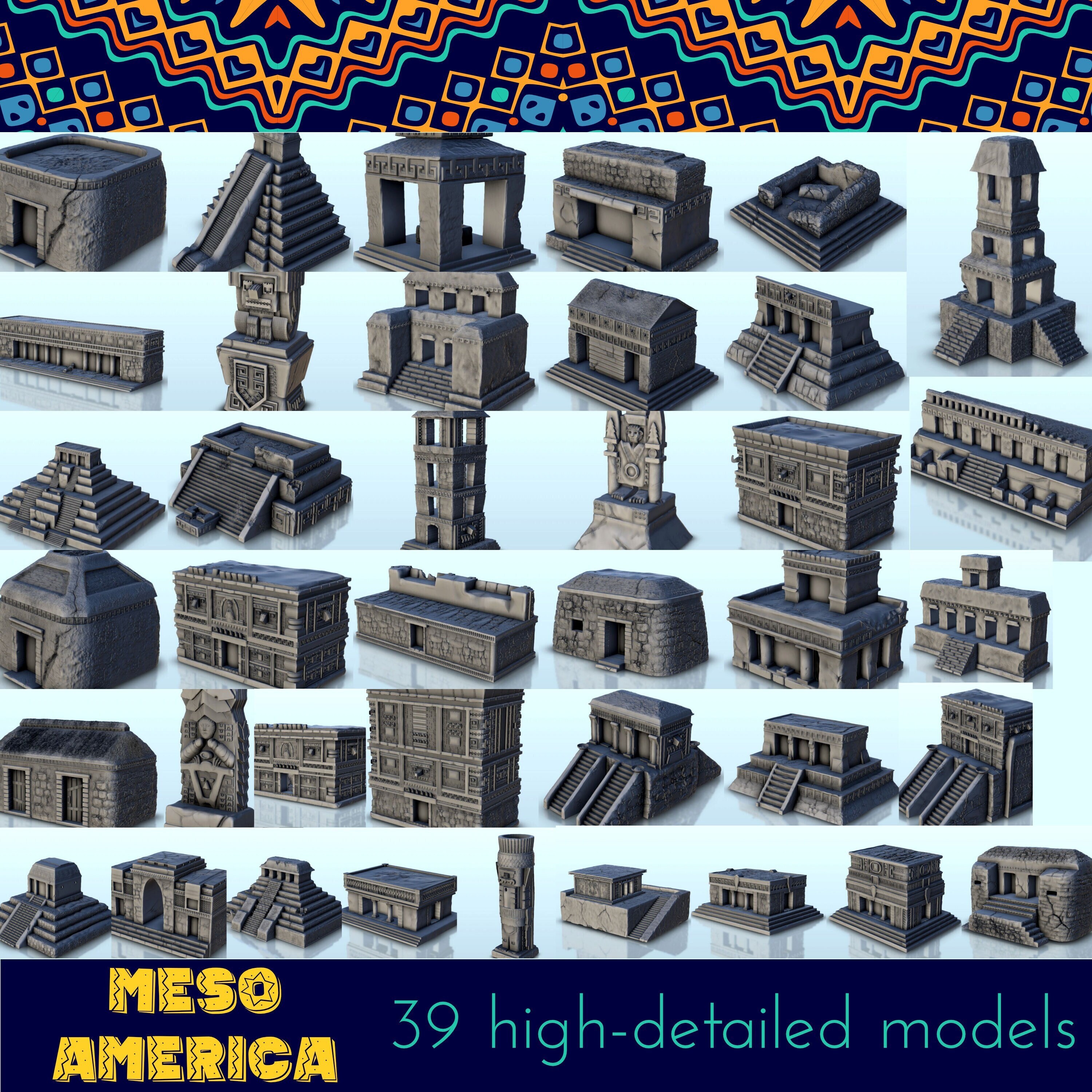 Meso-american Buildings Pack STL 3D Printing - Etsy