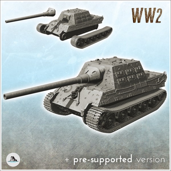 Jagdpanzer VI Jagdtiger - STL 3D Printing World War Two Second German tank Germany Konlfikt 47