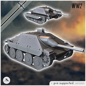 Jagdpanzer 38(t) Hetzer (Sd.Kfz. 138-2) assault tank destroyer - STL 3D Printing World War Two Second German tank Germany Konlfikt 47