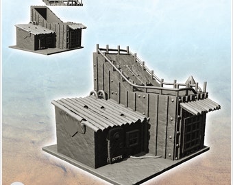 Futuristic sheet metal dwelling with armored door (3) - Scenery BattleTech MechWarrior Scifi Science fiction SF 40k Grimdark