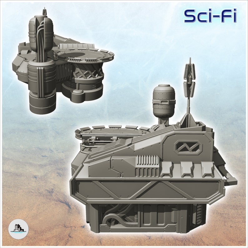 Reinforced command base with landing platform 7 Scenery BattleTech MechWarrior Scifi Science fiction SF 40k Grimdark image 4