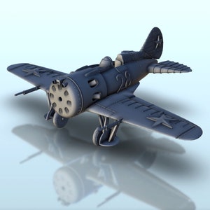 Polikarpov I-16 - STL 3D-printen Tweede Wereldoorlog Sovjet USSR vliegtuigen Konlfikt 47