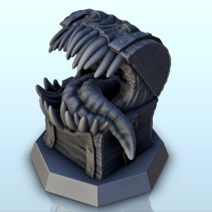 Horrific chest with tongue (+ pre-supported version) (4) - STL 3D Printing Printer Model Sla Fdm Prints D&D RPG