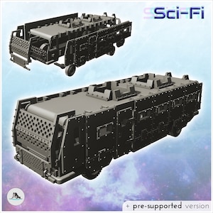 Futuristic post-apocalypse bus with full armor (36) - STL 3D Printing Post-apo apocalypse SF Sci-Fi Star Cyberpunk Future Space Cyborg