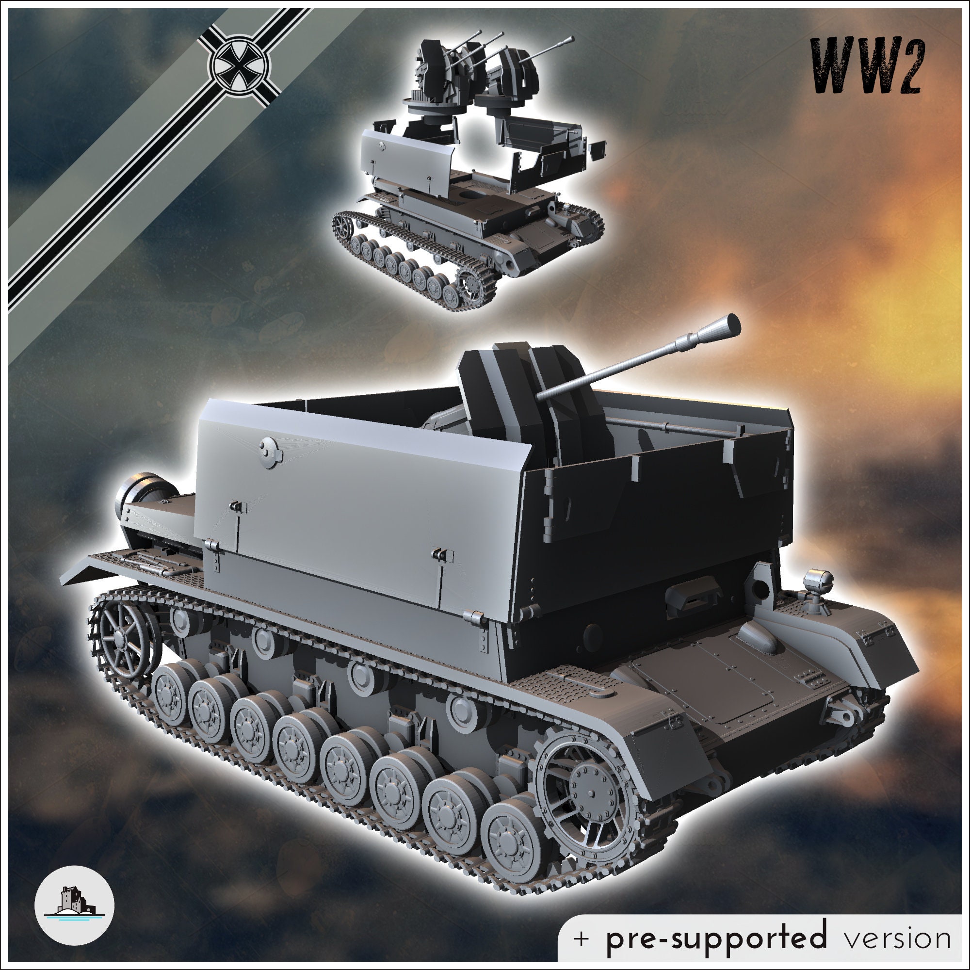 Char Panzer Flak 43 Möbelwagen 1/43 – Normandie 1944 – NEUF