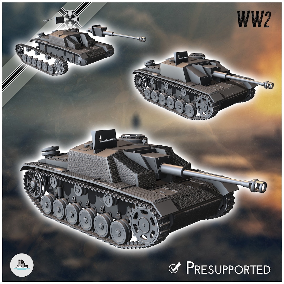 Sturmgeschutz Stug III Ausf. G 1943 Sturmi Mid Production - STL 3D ...