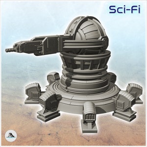 Laser cannon on platform with firing dome (2) - Scenery Scifi Science fiction SF