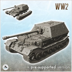 Jagdpanzer Ferdinand - STL 3D Printing World War Two Second German tank Germany Konlfikt 47
