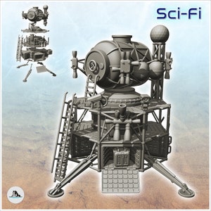 Space exploration probe with ladders and storage tanks (10) - Scenery Scifi Science fiction SF