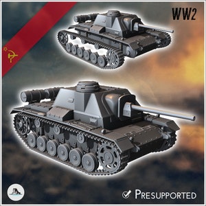 SU-76i 76mm (commander version) - STL 3D Printing World War Two Second USSR tank Russia Konlfikt 47