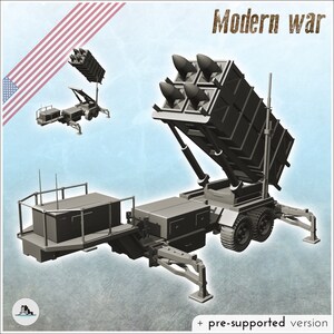 US MIM-104 Patriot air defense battery system - STL 3D Printing Printer Miniatures Tabletop Cold Era Modern Warfare Conflict World War 3