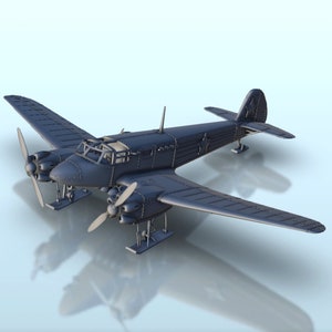 Yakovlev Yak-6 (versie op ski&#39;s) - STL 3D Printing Tweede Wereldoorlog Sovjet USSR vliegtuigen Konlfikt 47