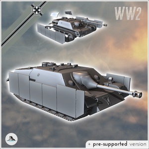 Jagdpanzer IV L/48 75mm Pak 39 tank destroyer - STL 3D Printing World War Two Second German tank Germany Konlfikt 47