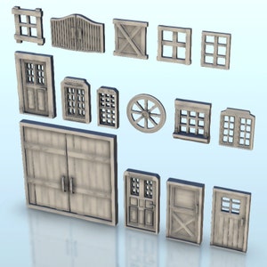 Wild West set of windows and doors - STL 3D Printing