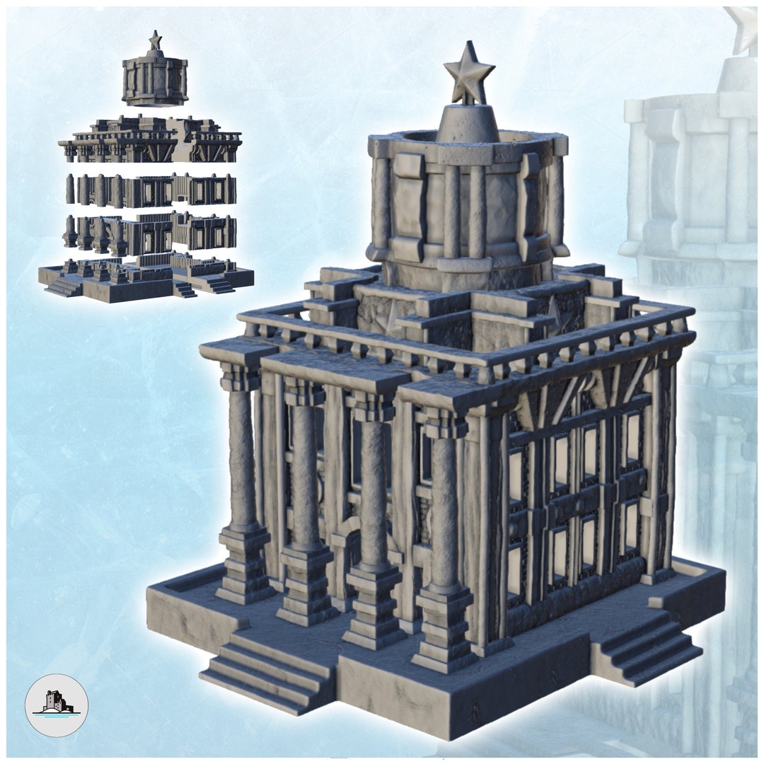 Large Soviet Building With Columns & Star (1) - STL 3D Printing World ...