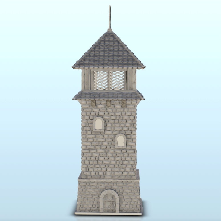 OBJ file Medieval Lion Tower Over grown Tower 12・3D print object to  download・Cults