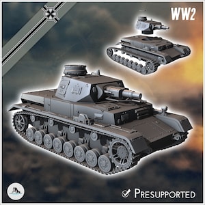 Panzer IV Ausf. C - STL 3D Printing World War Two Second German tank Germany Konlfikt 47