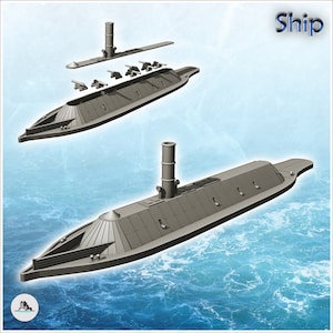 CSS Virginia Merrimack 1862 ironclad warship (2) - STL Impression 3D Cowboy Usa America ACW American Civil War History Historical