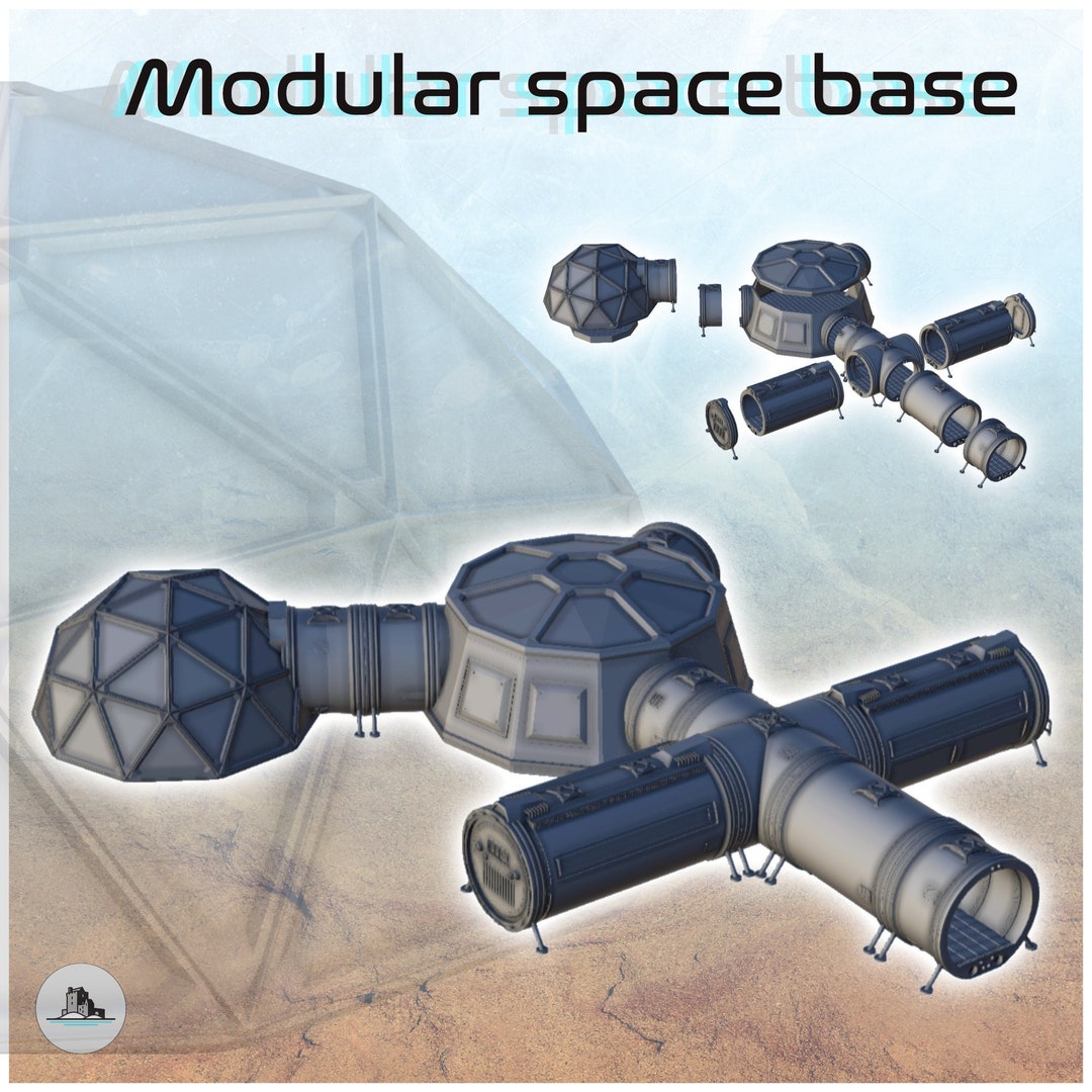 Modular Space Base With Corridor and Dome (2) - Scenery Scifi Science ...
