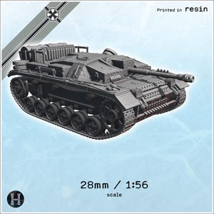 StuG 3 III Ausf. G - Resin-printed 28mm WW2 Axis & Allies 39 -45 1939 1945 Combat Command