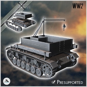 Bergepanzer III recovery armored vehicle - STL 3D Printing World War Two Second German tank Germany Konlfikt 47