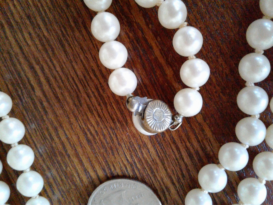 Vintage Pearl Bead Necklace, Faux Pearls, 1950s Pearls, Matinee Pearl ...