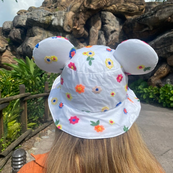 Flower and Garden Bucket Hat with Mickey Ears, Floral Mickey Ear Bucket Hat