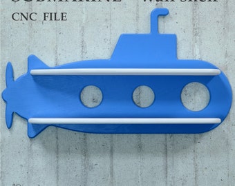 Submarine = shelf for children , CNC file , dxf, svg