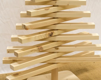 Wooden Christmas Tree, Handcrafted, Natural Wood