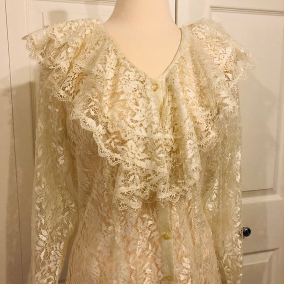 Vintage 70’s Ruffle Lace Top