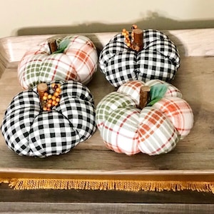 Pumpkins - Plaid Pumpkins - Fall Decor - Thanksgiving Decorations