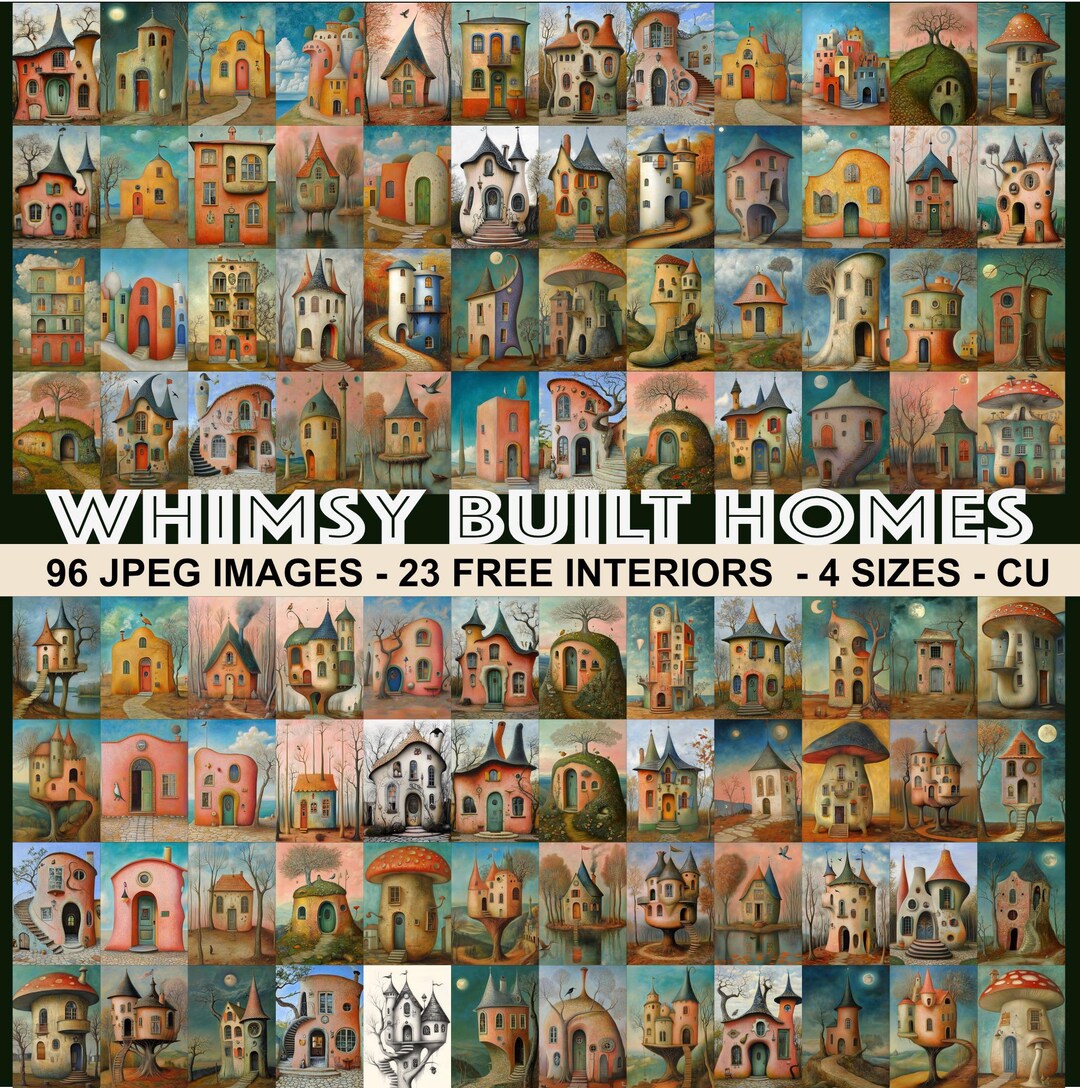 Whimsical Houses Junk Journal Pages – Printable Quirky Homes (digital ...