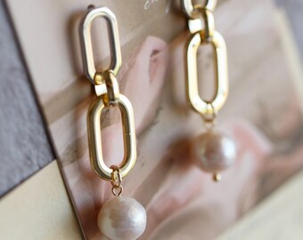 Tinsley White Baroque Pearl Dangle Earrings