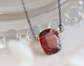 Emberlynn Rhodolite Tourmaline Crystal Necklace