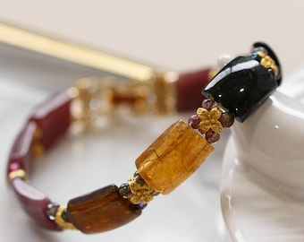 Avelyn Natural Multi Tourmaline Bangle Bracelet