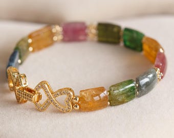 Desislava Natural Rainbow Tourmaline Bracelet
