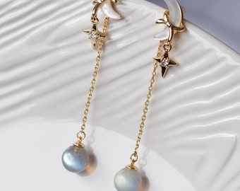 Nickita Labradorite Two-way Drop Earrings