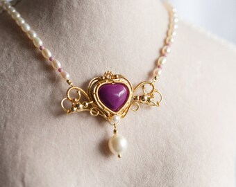 Zadie Phosphosiderite Heart Pendant Necklace