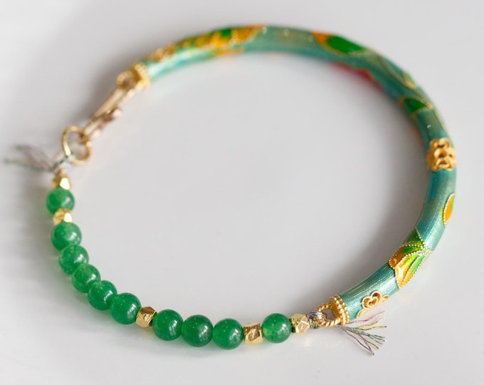 Featured listing image: Elswyth Jadeite FeiCui Enamel Bracelet