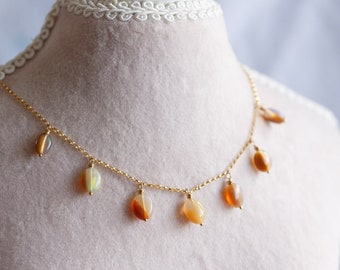 Annika Ethiopia Welo Fire Opal Drop Necklace