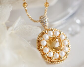 Camila Natural Citrine Pendant Necklace