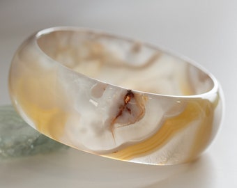 Sakura Cherry Blossom Agate Bangle #SAQ12