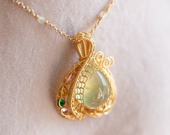 Mikayla Green Prehnite Gemstone Necklace