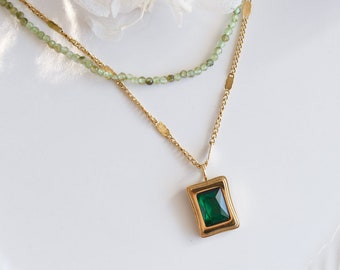 Ailani Peridot Double Layers Necklace