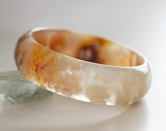Sakura Cherry Blossom Agate Bangle #SAQ2