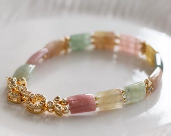 Randi Macaron Natural Tourmaline Bangle Bracelet