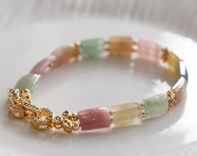 Featured listing image: Randi Macaron Natural Tourmaline Bangle Bracelet
