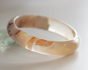 Sakura Cherry Blossom Agate Bangle #SAQ7